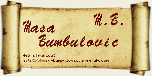Maša Bumbulović vizit kartica
